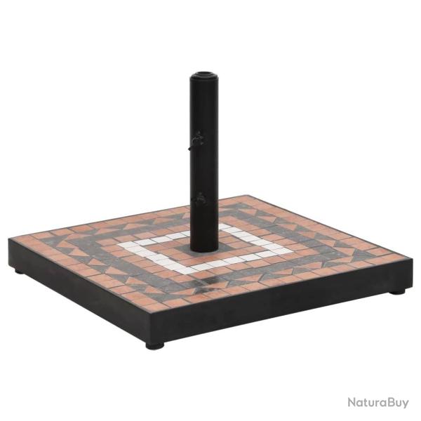 Base de parasol terre cuite et blanc carr� 12 kg