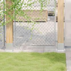 Bases de poteau carr&eacute;es 12pcs argent 101x101 mm acier galvanis&eacute;