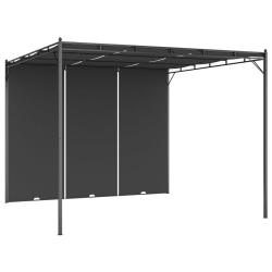 Belv&eacute;d&egrave;re de jardin avec rideau lat&eacute;ral 3x3x2,25 m Anthracite