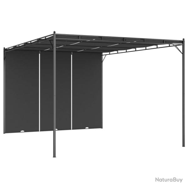 Belv�d�re de jardin avec rideau lat�ral 4x3x2,25 m Anthracite