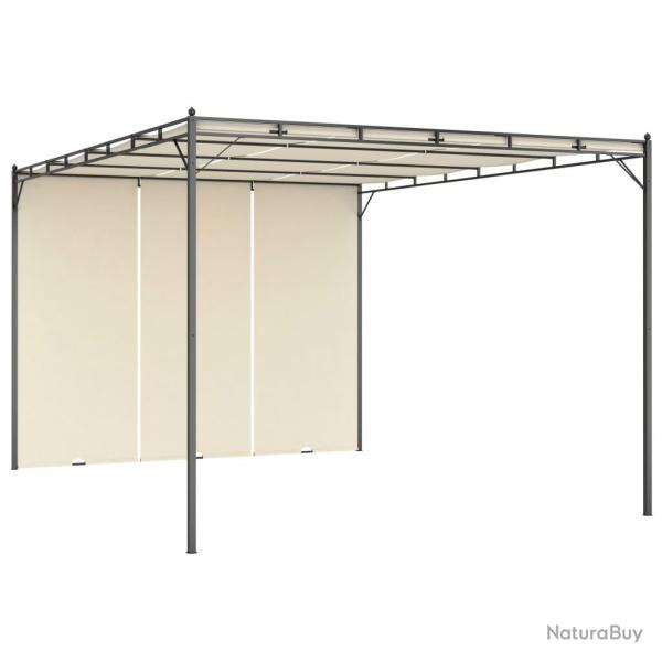 Belv�d�re de jardin avec rideau lat�ral 4x3x2,25 m Cr�me