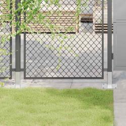 Bases de poteau carr&eacute;es 4 pcs argent 51x51 mm acier galvanis&eacute;