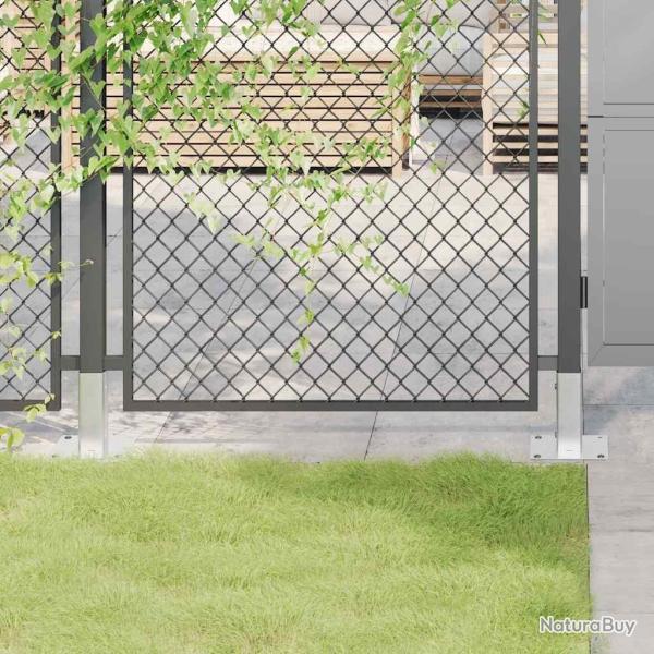 Bases de poteau carr�es 4 pcs argent 51x51 mm acier galvanis�