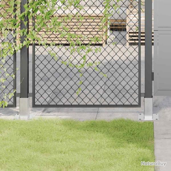 Bases de poteau carr�es 4 pcs argent 61x61 mm acier galvanis� alsavelo