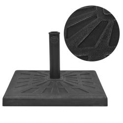Base carr&eacute;e de parasol R&eacute;sine Noir 19 kg