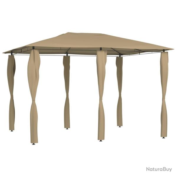 Belvdre avec revtement de poteaux 3x4x2,6 m Taupe 160 g/m alsavelo