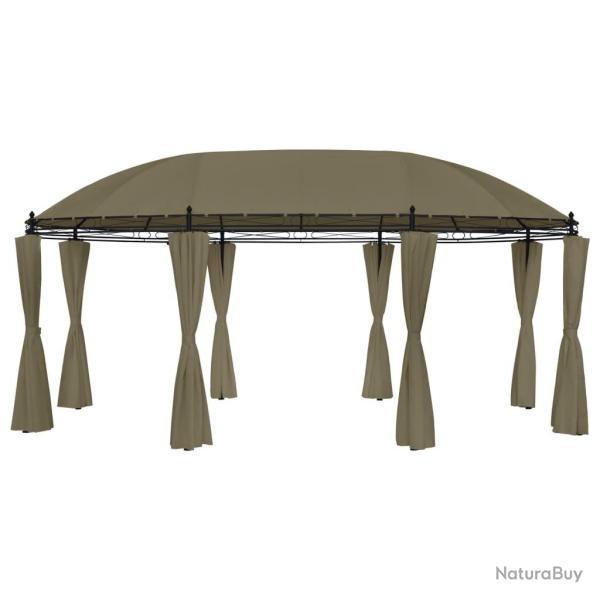 Belv�d�re avec rideaux 520x349x255 cm Taupe 180 g/m� alsavelo