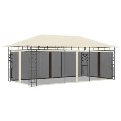 Belv&eacute;d&egrave;re avec moustiquaire 6x3x2,73 m Cr&egrave;me