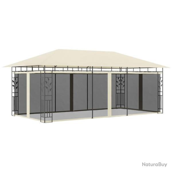 Belv�d�re avec moustiquaire 6x3x2,73 m Cr�me