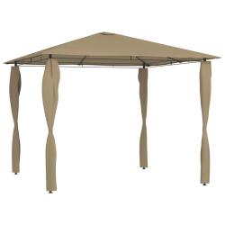 Belv&eacute;d&egrave;re avec rev&ecirc;tement de poteaux 3x3x2,6 m Taupe 160 g/m&sup2;