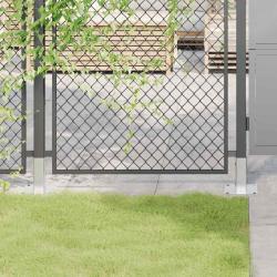 Bases de poteau carr&eacute;es 4 pcs argent 46x46 mm acier galvanis&eacute;