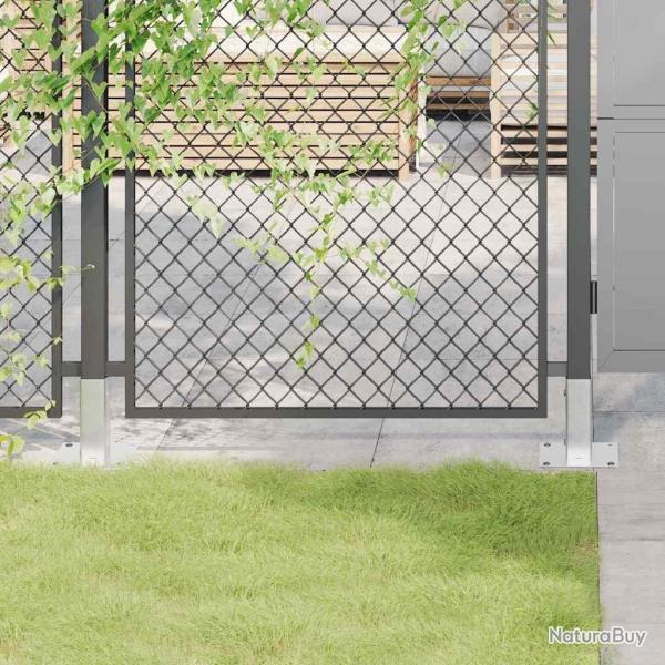 Bases de poteau carr�es 4 pcs argent 46x46 mm acier galvanis�