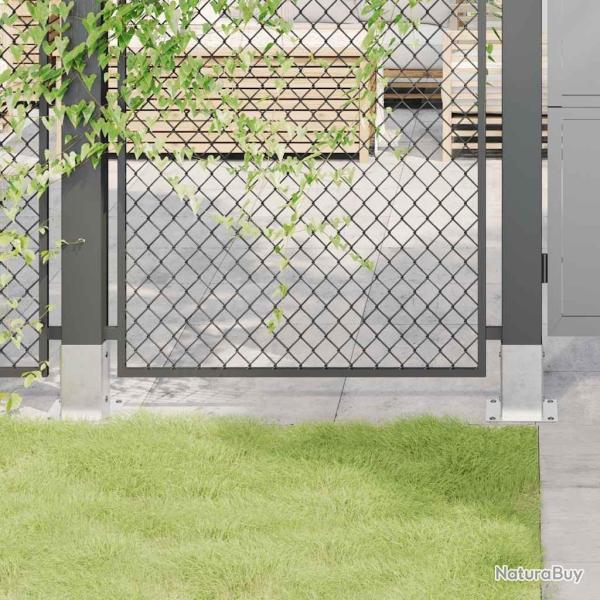 Bases de poteau carr�es 4 pcs argent 91x91 mm acier galvanis� alsavelo