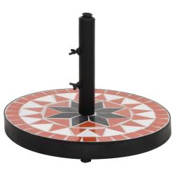 Base de parasol terre cuite et blanc rond 12 kg