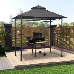 Belv&eacute;d&egrave;re de barbecue 240x150x255 cm Anthracite Acier alsavelo