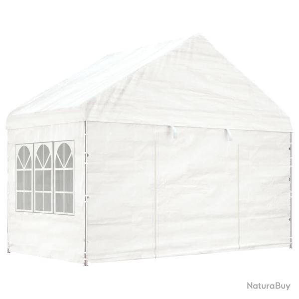 Belv�d�re avec toit blanc 4,08x2,23x3,22 m poly�thyl�ne alsavelo