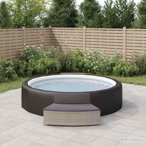 Bancs de spa avec coussins lot de 2 gris r�sine tress�e alsavelo