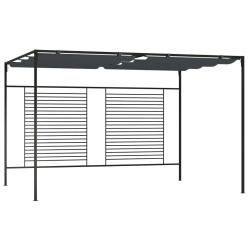 Belv&eacute;d&egrave;re avec auvent r&eacute;tractable 4x3x2,3 m Anthracite 180 g/m&sup2; alsavelo