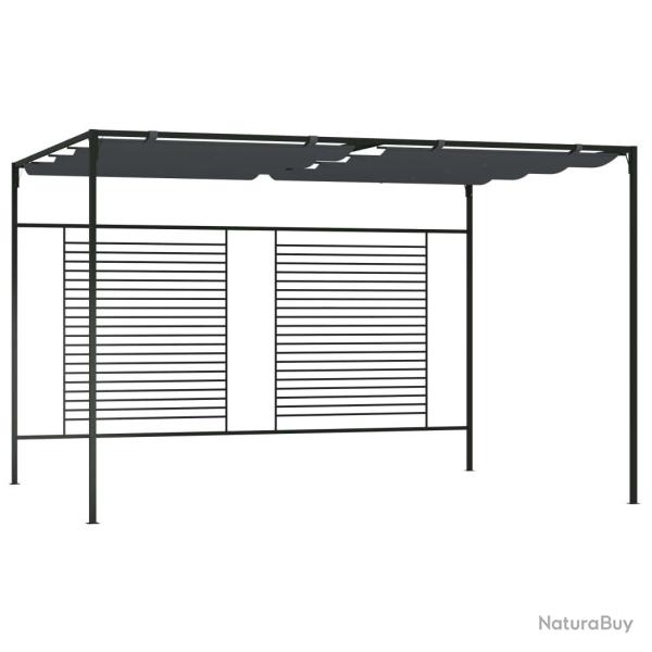 Belv�d�re avec auvent r�tractable 4x3x2,3 m Anthracite 180 g/m� alsavelo