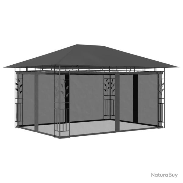 Belv�d�re avec moustiquaire 4x3x2,73 m Anthracite 180 g/m�