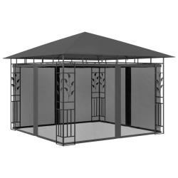 Belv&eacute;d&egrave;re avec moustiquaire 3x3x2,73 m Anthracite 180 g/m&sup2; alsavelo