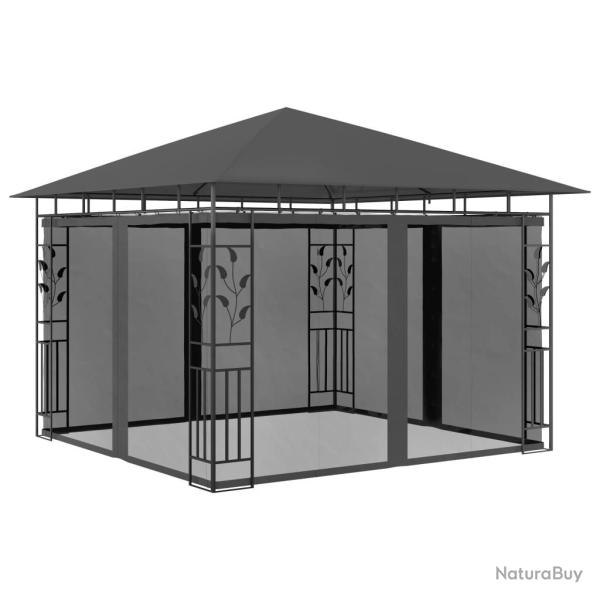 Belv�d�re avec moustiquaire 3x3x2,73 m Anthracite 180 g/m� alsavelo