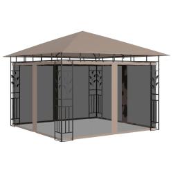 Belv&eacute;d&egrave;re avec moustiquaire 3x3x2,73 m Taupe 180 g/m&sup2;