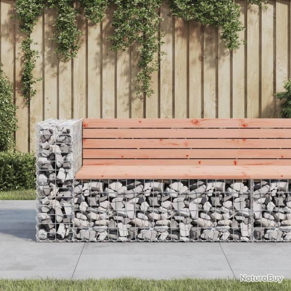 Banc jardin design gabion 122x71x65,5 cm bois massif de douglas alsavelo