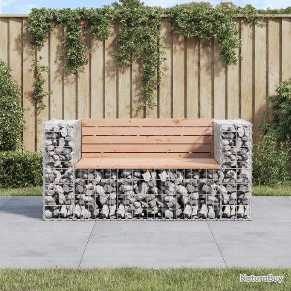 Banc jardin design gabion 143x71x65,5 cm bois massif de douglas alsavelo