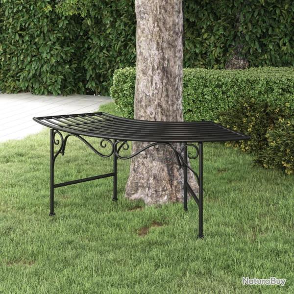 Banc tour d'arbre 113 cm Noir Acier alsavelo