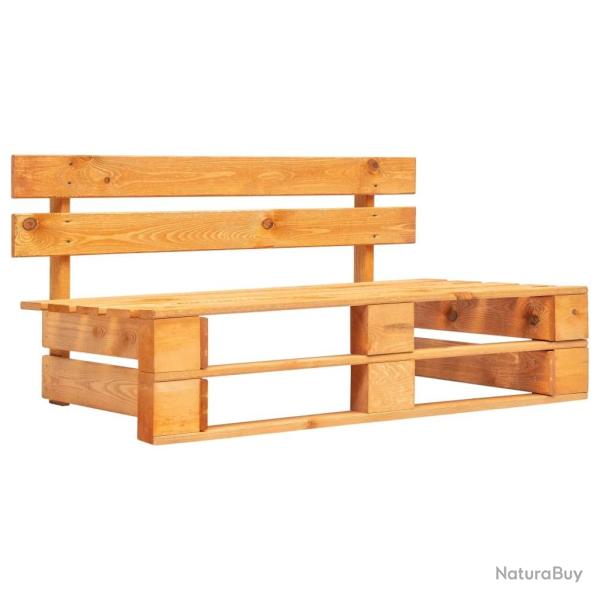 Banc palette de jardin bois marron miel alsavelo