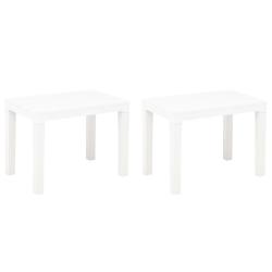 Bancs de jardin lot de 2 Blanc Plastique