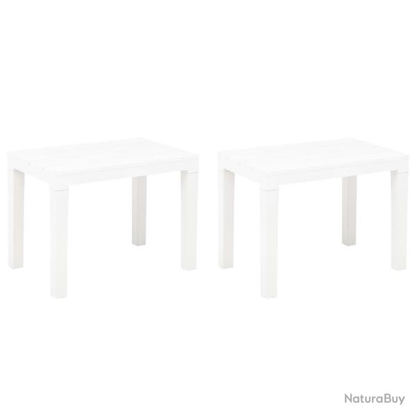 Bancs de jardin lot de 2 Blanc Plastique