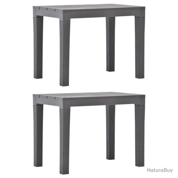 Bancs de jardin lot de 2 Moka Plastique