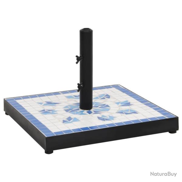 Base de parasol bleu et blanc carr 12 kg alsavelo