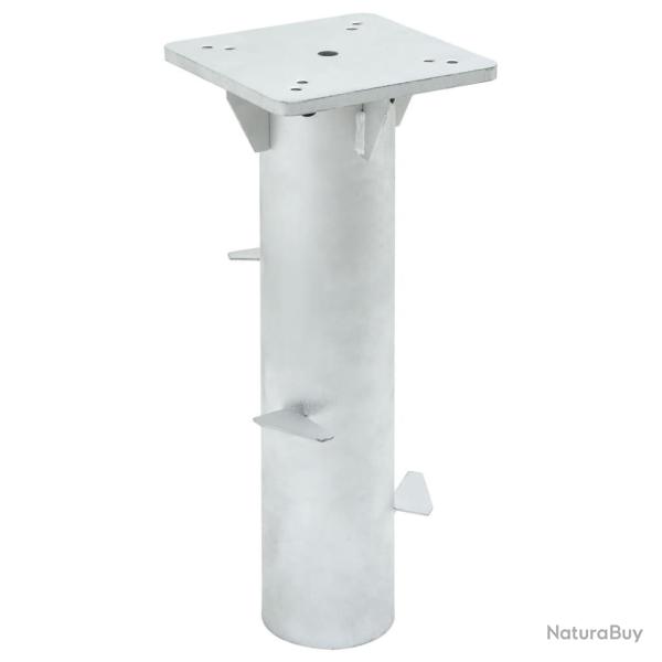 Base de parasol enterr� argent� 16x16x39,5 cm acier