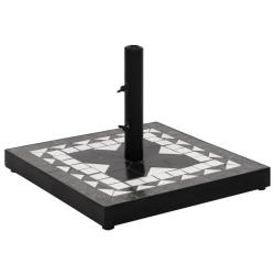 Base de parasol noir et blanc carr&eacute; 12 kg alsavelo
