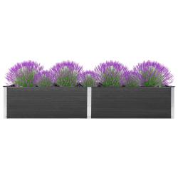 Lit sur&eacute;lev&eacute; de jardin 200x100x54 cm WPC Gris