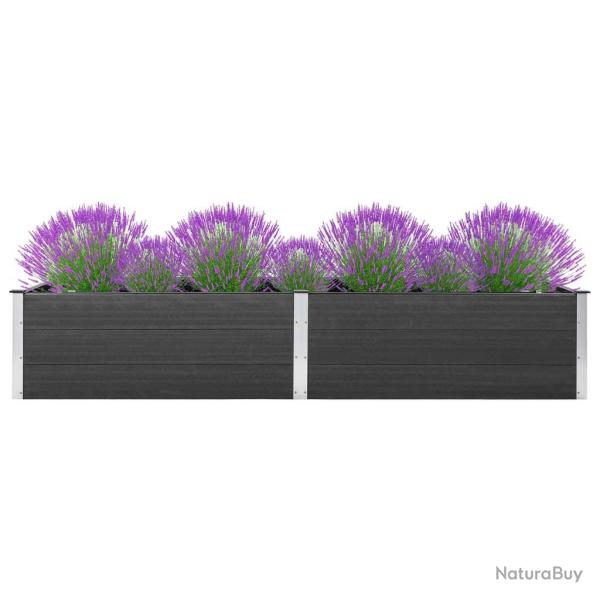 Lit sur�lev� de jardin 200x100x54 cm WPC Gris alsavelo