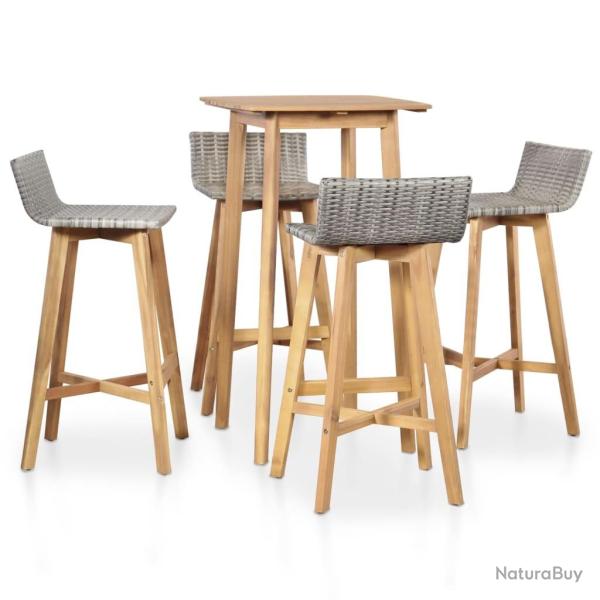 Ensemble � manger d'ext�rieur 5 pcs Bois d'acacia solide alsavelo