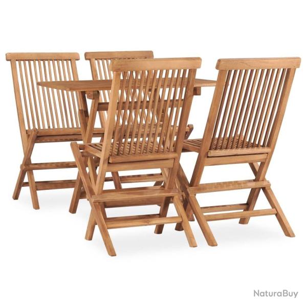 Ensemble � manger d'ext�rieur pliable 5 pcs Bois solide de teck
