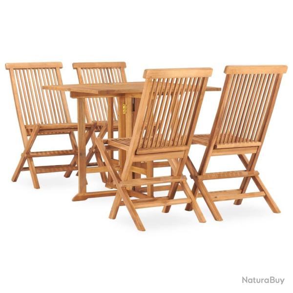 Ensemble � manger d'ext�rieur pliable 5 pcs Bois solide de teck