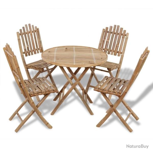 Ensemble � manger d'ext�rieur pliable 5 pcs Bambou