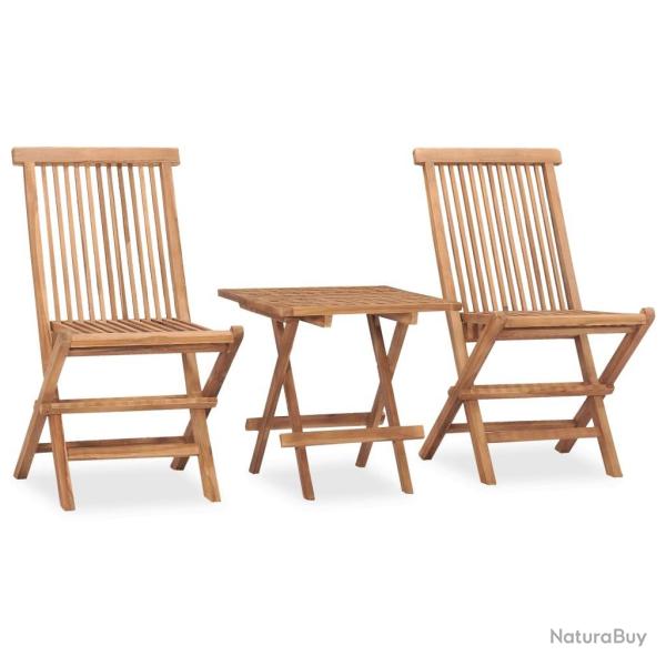 Ensemble � manger d'ext�rieur pliable 3 pcs bois de teck massif