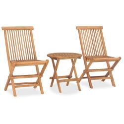 Ensemble &agrave; manger d'ext&eacute;rieur pliable 3 pcs bois solide de teck