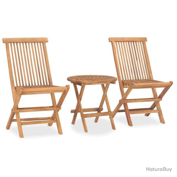 Ensemble � manger d'ext�rieur pliable 3 pcs bois solide de teck