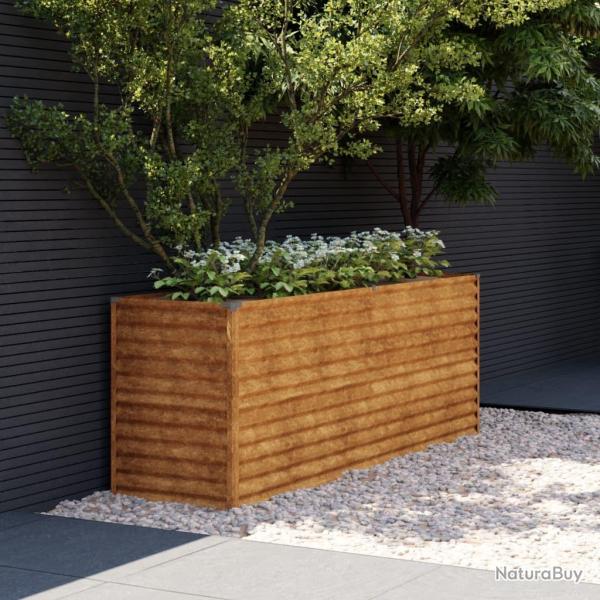 Lit sur�lev� de jardin 196x50x69 cm acier corten