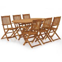 Ensemble &agrave; manger d'ext&eacute;rieur pliable 7pcs Bois d'acacia solide