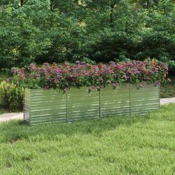 Lit sur&eacute;lev&eacute; de jardin 320x40x77 cm Acier galvanis&eacute; Argent&eacute;