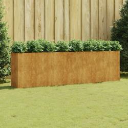 Lit sur&eacute;lev&eacute; de jardin 280x40x80 cm acier corten